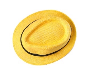 Summer hat on white background. Beach object