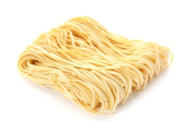 Block of quick cooking noodles isolated on white