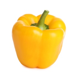 Fresh raw yellow bell pepper isolated on white
