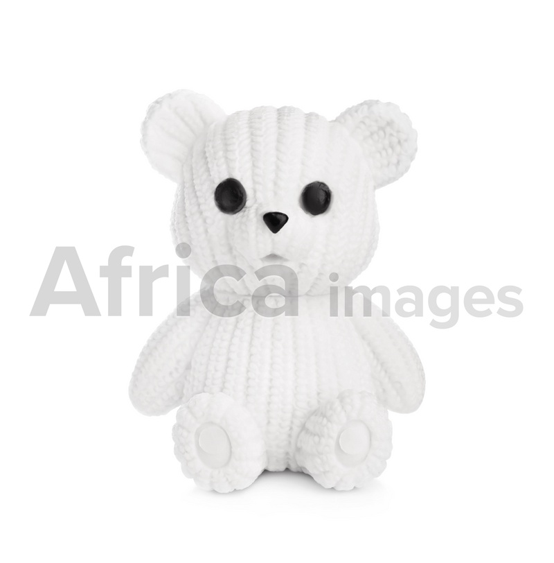 Photo of Adorable little toy bear isolated on white