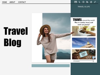 Homepage design of travel blog web site