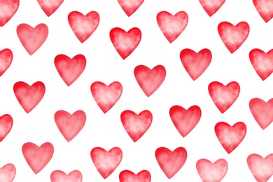 Beautiful red hearts on white background. Valentine's day