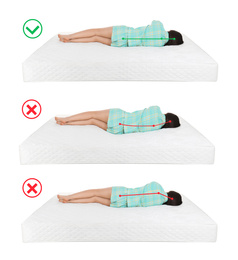 Wrong and correct sleeping posture. Choose right mattress 