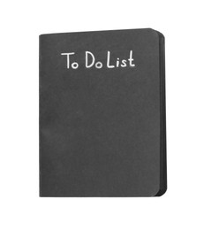 Black notepad with inscription To Do List on white background