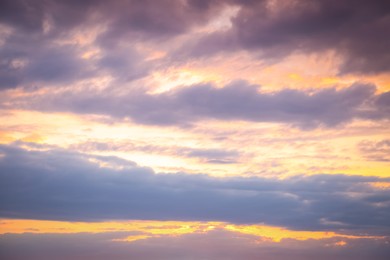 Photo of Picturesque view of sunset sky with beautiful clouds