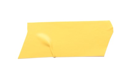 Piece of yellow insulating tape isolated on white, top view
