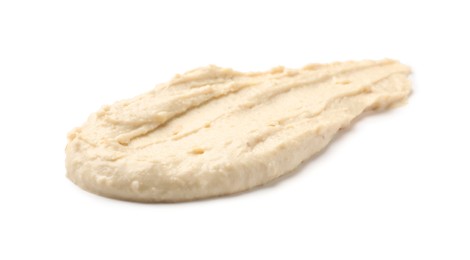 Photo of Smear of tasty hummus isolated on white