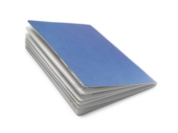 Blank blue passport isolated on white. Identification document
