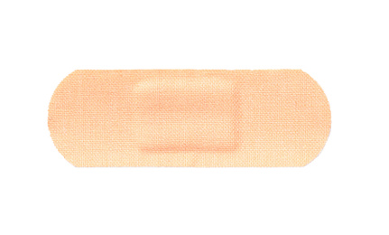 Medical sticking plaster isolated on white. First aid item