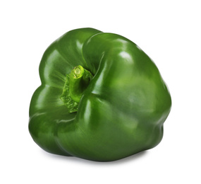 Ripe green bell pepper isolated on white