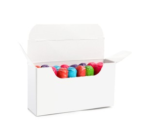 Box of tampons isolated on white. Menstrual hygienic product