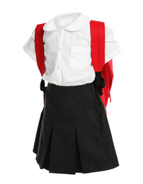 School uniform for girl on white background