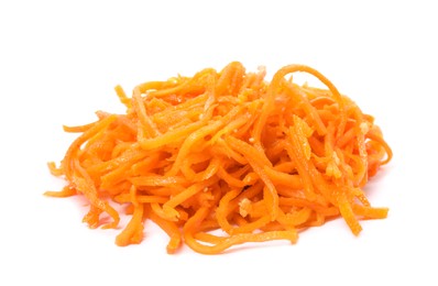 Delicious Korean carrot salad isolated on white