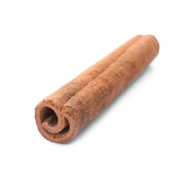 Aromatic cinnamon stick on white background