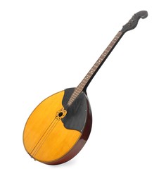 Domra isolated on white. Folk string musical instrument