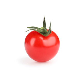 Fresh ripe organic tomato isolated on white