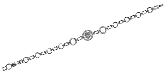 Photo of Luxury bracelet on white background. Elegant jewelry