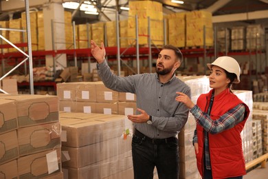 Manager and supervisor at warehouse. Logistics center