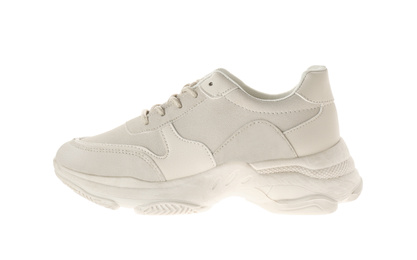 Stylish sports shoe isolated on white. Trendy footwear