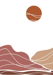 Illustration of Beautiful abstract landscape in different shades of brown color