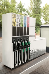 Gasoline pump at modern gas filling station