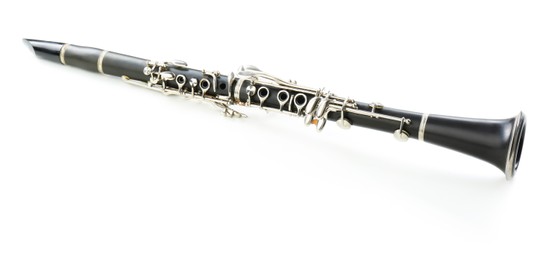 Clarinet isolated on white. Wind musical instrument