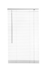 Photo of Stylish light window blinds isolated on white