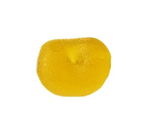 Delicious yellow gummy cherry candy isolated on white