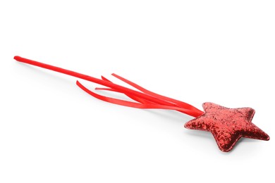 Beautiful red magic wand isolated on white