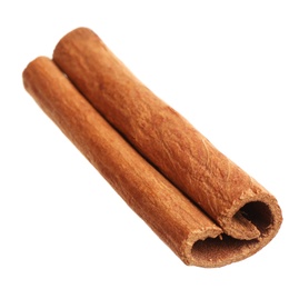 Dry cinnamon stick isolated on white. Mulled wine ingredient