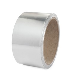 Roll of aluminum adhesive tape on white background