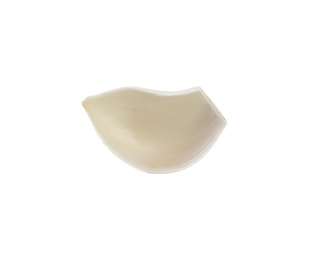 Fresh peeled garlic clove isolated on white