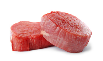 Fresh raw beef cut isolated on white