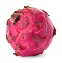Delicious pink dragon fruit (pitahaya) isolated on white