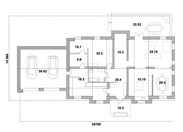 Architectural house plan house on white background. Illustration
