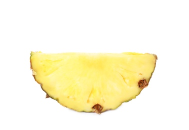 Photo of Slice of fresh pineapple isolated on white
