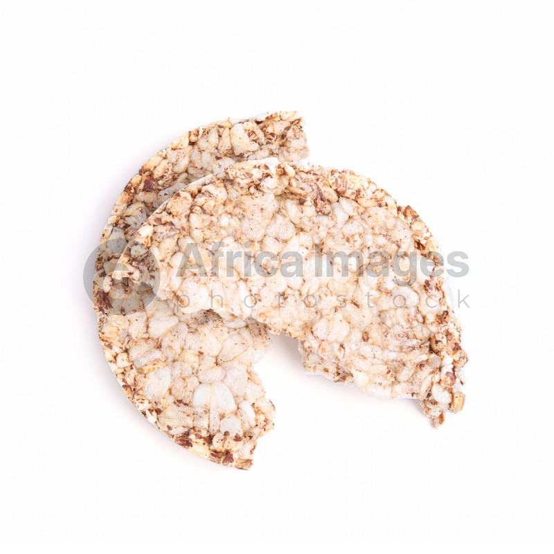 Tasty crunchy buckwheat on white background, top view