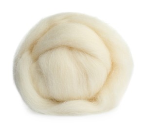 Ball of soft wool isolated on white