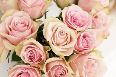 Photo of Beautiful bouquet of rose flowers, above view