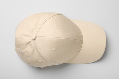 Baseball cap on white background, top view. Mock up for design