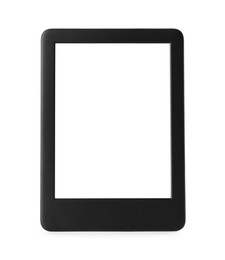 Modern e-book reader with blank screen isolated on white