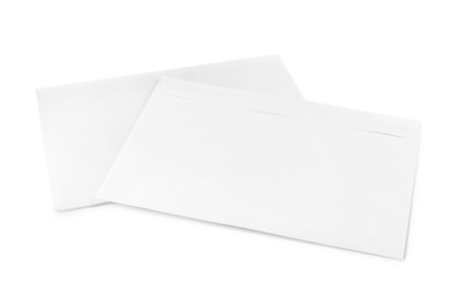 Photo of Two blank paper letters on white background