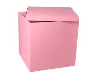 Pink gift box with cap isolated on white