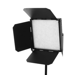 Professional lighting equipment for video production isolated on white