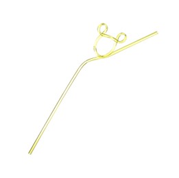 Yellow plastic loop straw for drink isolated on white