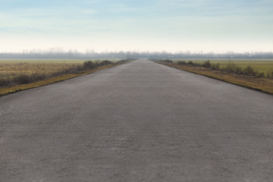 Photo of Beautiful view of asphalt highway without transport