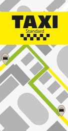 Illustration of online taxi application for smartphone