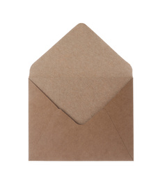 Brown paper envelope isolated on white. Mail service
