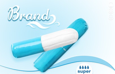 Tampons on color background. Mockup for your brand 