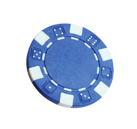 Blue casino chip isolated on white. Poker game